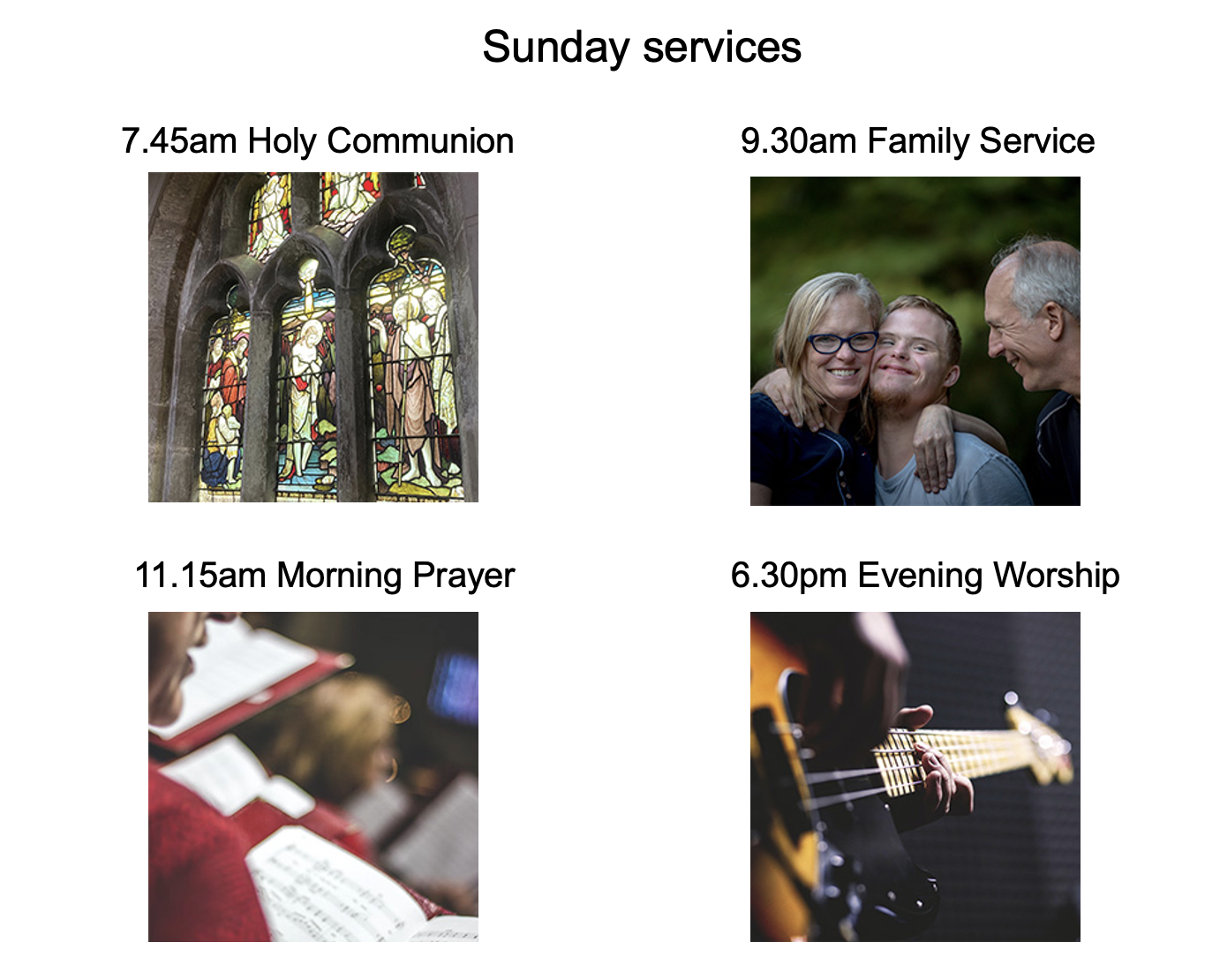Sunday services smaller